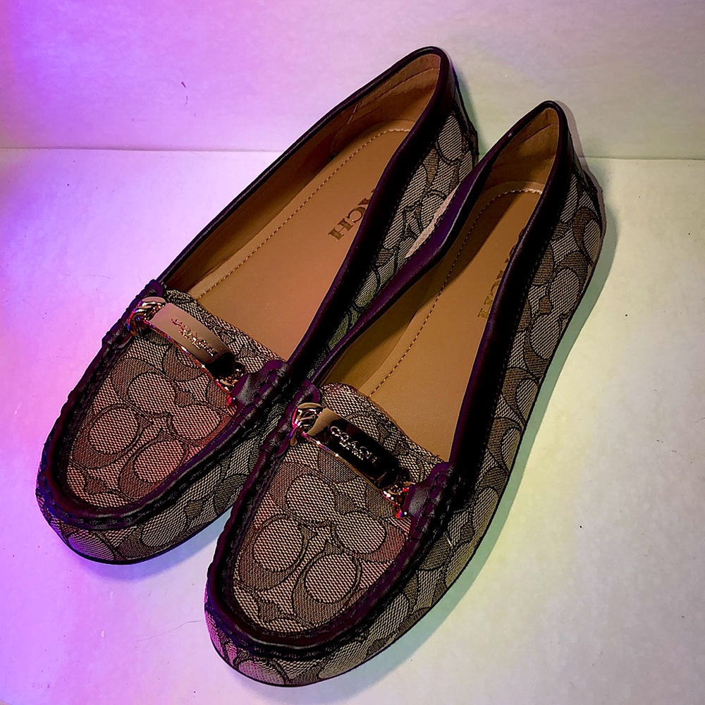 Coach Slip On Loafer with Gold Emblem